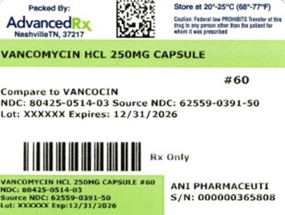 Vancomycin HCl 250mg #60 (Vancomycin HCl 250mg 80425 0514 03)
